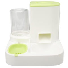 Pet Cat Waterer Food Feeder with 2.2L Food Container Odorless Dog 1L Automatic Water Dispenser Food Feeder Green - Otaj Gifts
