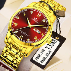 New Luminous Double Calendar Quartz Stainless Steel Waterproof Men's Watch With Watch - Otaj Gifts