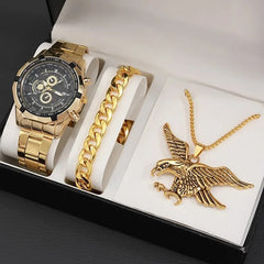 Fashion Watch Gift Suit Quartz Watch Necklace Bracelet Ring Stud Earrings - Otaj Gifts