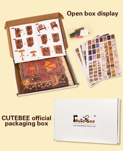 CuteBee 3D Wooden Dollhouse Elven Paradise Handmade Craft With LED Night Light Building Model Toys Book Nook Kit - Otaj Gifts