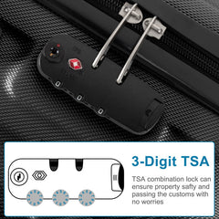Vertical 4-in-1 Spinner Wheel With Handle Trolley Case 16in 20in 24in 28in ABS Aluminum Alloy Trolley Classic Color - Black - Otaj Gifts