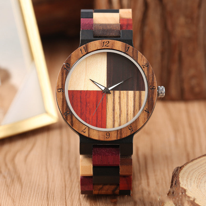 Full color wooden creative digital watch - Otaj Gifts