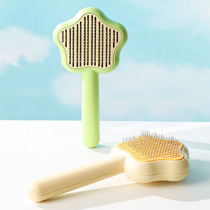 Cartoon Pentagram Shape Cat Combs, Pet Hair Removal Massaging Comb For Removing Matted Fur, Suit For Long And Short Hair Pet Pet Self Cleaning Brush Pet One-click Hair Removal Comb Float Hair Removal - Otaj Gifts