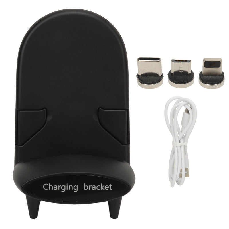Wireless Charger Desktop Stereo Loudspeaker Wireless Phone Charging Stand Vertical Magnetic Suction Fast Charging Phone Bracket Black - Otaj Gifts