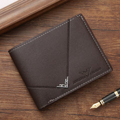 Men's Simplicity Fashion Multi-card-slot Lychee Pattern Short Wallet - Otaj Gifts