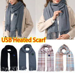 Smart Electric Heated Scarf Winter Neck Warmer Shawl USB Man Woman Designer HS - Otaj Gifts