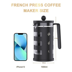 RAINBEAN  French Press Coffee Maker Easy Cleaning Cafeteria, Heat Resistant Borosilicate Glass - Otaj Gifts