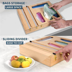 Foil & Plastic Wrap Dispenser With Cutter Foil Cling Film Ziplock Bag Organizer - Otaj Gifts