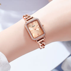 Luxury Rhinestone Denim With Small Green Watch - Otaj Gifts