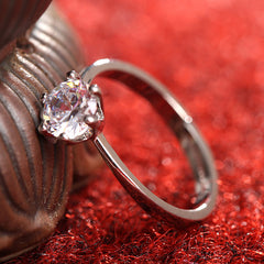 Diamond Ring Simulation Women's Ring Moissanite Couple Couple Rings SATINE Six-claw - Otaj Gifts