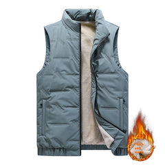 Autumn And Winter Fleece-lined Thickening Stand Collar Cotton Vest - Otaj Gifts