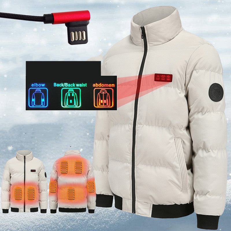 Outdoor Warm Heated Jacket Windproof Cotton Padded Clothes USB Heating Winter Keep Warm - Otaj Gifts