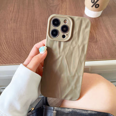 Simple Solid Color Pleated Pattern Phone Case Frosted Protective Cover - Otaj Gifts