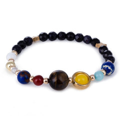 Eight Planets Alloy Bracelet, Natural Stone Bead Bracelet Women Solar System Bracelet Universe Galaxy The Eight Planets Guardian Star Natural Stone Beads Bracelet Bangle Gifts For Girls - Otaj Gifts