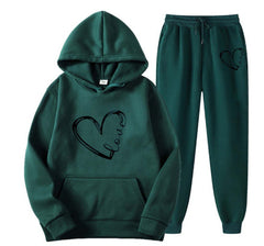 Spring And Autumn Hoodie With Drawstrings Loose Casual Print Love - Otaj Gifts