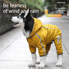 Dog Raincoat With Reflective, Waterproof Dog Rain Jacket With Hood, Leash Hole, Reflective Strap For Small Medium Dogs, Lightweight Puppy Clothes - Otaj Gifts