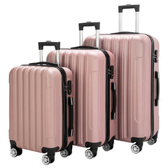 Vertical 3-in-1 Spinner Wheel With Handle Trolley Box 20in 24in 28in ABS Aluminum Alloy Trolley Fashion Color - Rose Gold - Otaj Gifts