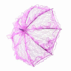 Bridal Lace Cotton Umbrella for Wedding Parties Dancing Photography Prop (Purple) - Otaj Gifts