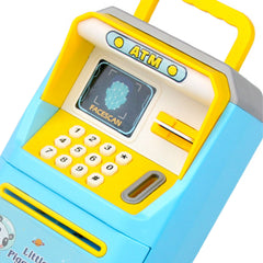 Mini Bank ATM Machine Simulation Face Recognition ATM Machine Money Storage Bank Educational Toys Blue - Otaj Gifts