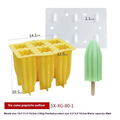 6-piece Spiral Ice Cream Silicone Food Grade Mold with Cover - Otaj Gifts