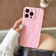 Simple Solid Color Pleated Pattern Phone Case Frosted Protective Cover - Otaj Gifts
