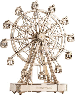 Robotime DIY Wooden Rotatable Ferris Wheel Model With Playing Music Toys For Children Birthday TGN01 - Otaj Gifts
