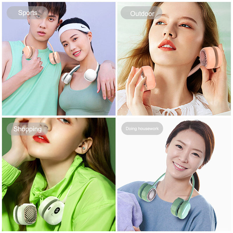 Portable Hanging Neck Fan 5 Speed Wearable Personal Fan Air Cooler Rechargeable - Otaj Gifts