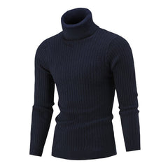 Men's Sweater Casual Retro Twisted Flower Turtleneck Knitting - Otaj Gifts