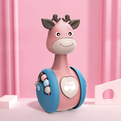 Sliding Deer Baby Tumbler Rattle 3 In 1 Sliding Tumbler Toy Baby Rattle Montessori Bath Toy For W Built-in Ring Bear Roly-Poly Early Learning Christmas Tumbler - Otaj Gifts