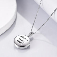 Personalized Flower Photo Locket Necklace 925 Sterling Silver Photo Pendant - Otaj Gifts