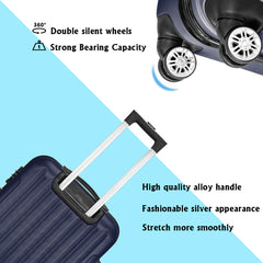 Vertical 3-in-1 Spinner Wheel With Handle Trolley Case 20in 24in 28in ABS Aluminum Alloy Trolley Classic Color - Navy Blue - Otaj Gifts