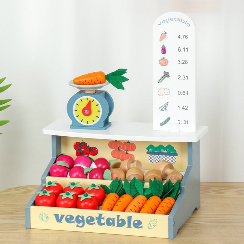 Robud Wooden Supermarket Vrgetables Store Preschool Pretend Playset Toys Baby - Otaj Gifts