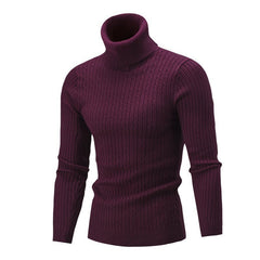 Men's Sweater Casual Retro Twisted Flower Turtleneck Knitting - Otaj Gifts