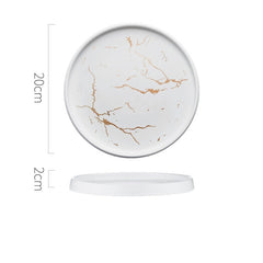 Nordic Style Marble Plate Household Ceramic Dish - Otaj Gifts