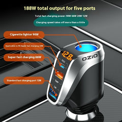 Quick Charging Car Cigarette Lighter With One To Three Conversion Plug - Otaj Gifts