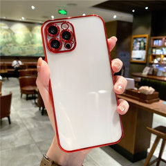 All-inclusive Electroplating Transparent TPU Comes With Lens Protector Phone Case - Otaj Gifts