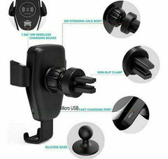 10W QI Wireless Fast Car Charger Mount Holder Stand Automatic Clamping Charging - Otaj Gifts