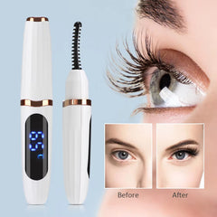 Rechargeable Electric Heated Eyelash Curler Digital Display Eyelash Curler Beauty Makeup Tool 3 Gears Temperature Control - Otaj Gifts