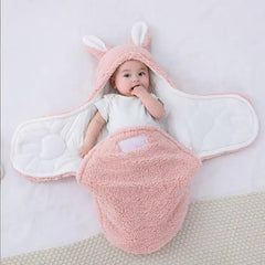 Super Soft Baby Sleeping Bag Fluffy Fleece Newborn Blanket Swaddle Blankets, Unisex Baby Wrap For Newborn Baby Boys Girls With Head-Protecting & Head-Supporting Function, Wearable Swaddle Sleep Sack - Otaj Gifts