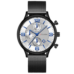 Mesh Strap Calendar Quartz Simple Casual All-match Men's Watch - Otaj Gifts