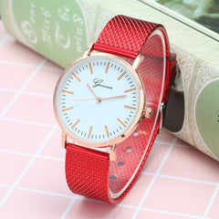 Geneva Watch Dial Plate Mesh Belt Female Minimalist Thin - Otaj Gifts