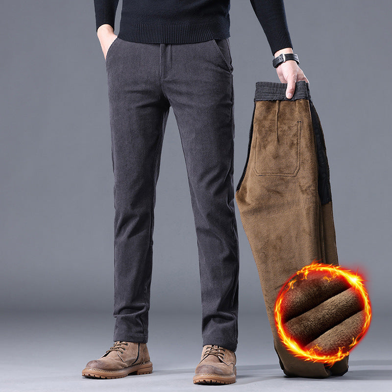 Business Loose Straight Corduroy Velvet Padded Casual Pants - Otaj Gifts
