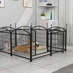 Dog Playpen Indoor 24 Inch 8 Panel Metal Dog Playpen - Otaj Gifts