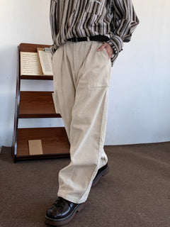 Men's All-match Retro Corduroy Wide-leg Pants - Otaj Gifts