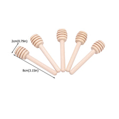 24Pcs Wooden Honey Dripper Stick Server Jam Syrup Drizzler Stirring Rod Kitchen Gadgets (8cm) - Otaj Gifts