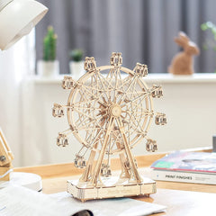 Robotime DIY Wooden Rotatable Ferris Wheel Model With Playing Music Toys For Children Birthday TGN01 - Otaj Gifts