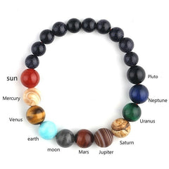 New Fashion Eight Planets Beaded Bracelet Men's Natural Stone Cosmic Yoga Chakra Solar Bracelet, Jewelry Handmade Bohemian Natural Stones Bracelet - Otaj Gifts
