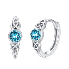 Hypoallergenic Sterling Silver Celtic Moonstone Hoop Earrings As For Women - Otaj Gifts