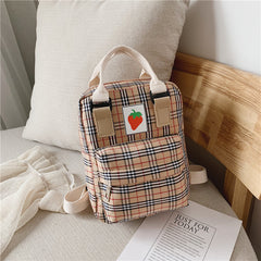 Fashion Mini cartoon checked children's backpack - Otaj Gifts