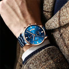 CRRJU six-pin steel band solid men's personalized watch - Otaj Gifts